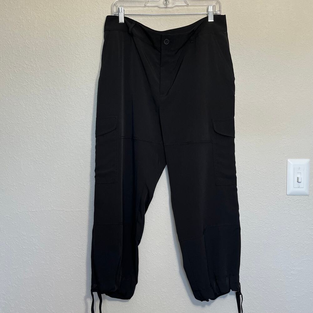 Black High Rise Cargo Jogger Balloon Pants Size 12 Relaxed Modern Streetwear